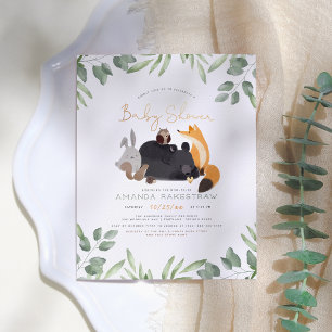 Budget Woodland Watercolor Animals Baby Shower