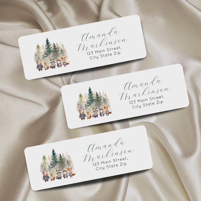 Budget Woodland Watercolor Baby Shower Label (Creator Uploaded)