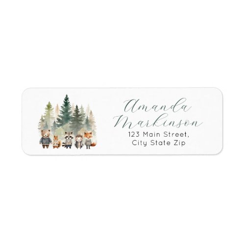 Budget Woodland Watercolor Baby Shower Label