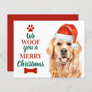 Budget Woof Merry Christmas Dog Golden Retriever