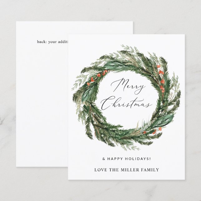 Budget Wreath - Merry Christmas (Front/Back)