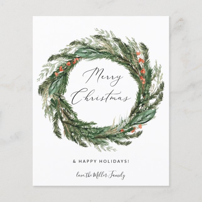 Budget Wreath - Merry Christmas Flyer (Front)