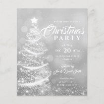 Budget Xmas Party Sparkle Silver Holiday Invite Flyer