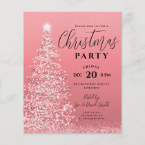 Budget Xmas Tree Party Rose Gold Holiday Invite Flyer