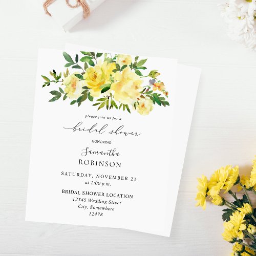 Budget Yellow Floral Bridal Shower