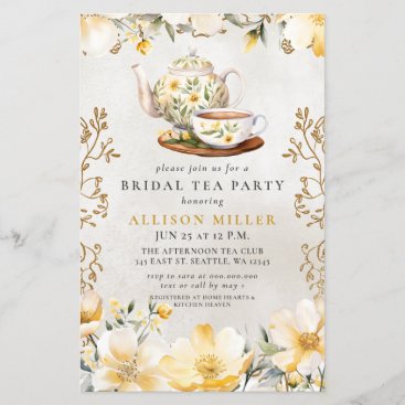 Budget Yellow Floral Tea Party Bridal Shower