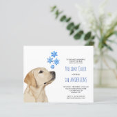 Budget Yellow Lab Christmas Snowflakes Invitation (Standing Front)