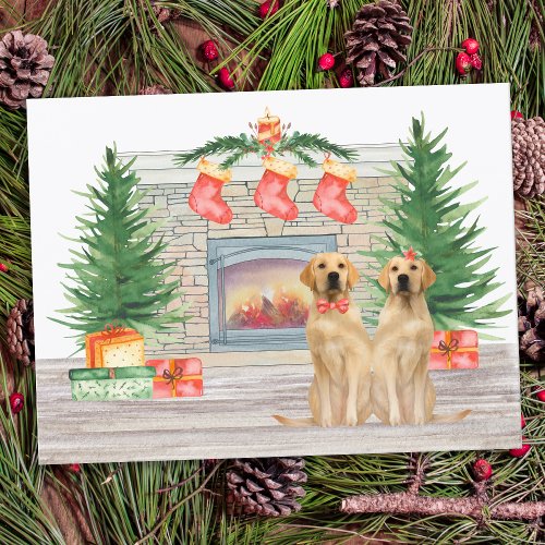Budget Yellow Labrador Dog Christmas Holiday Card
