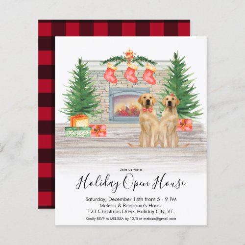 Budget Yellow Labrador Holiday Open House Invite