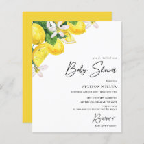 Budget Yellow Lemon Baby Shower Invitation