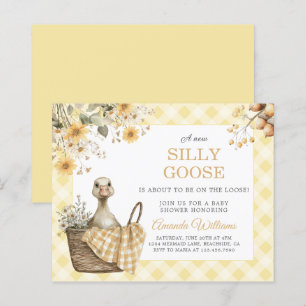 Budget Yellow Silly Goose Baby Shower Invitation