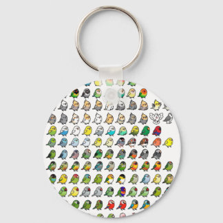 Budgie and Parakeet Collage Keychain