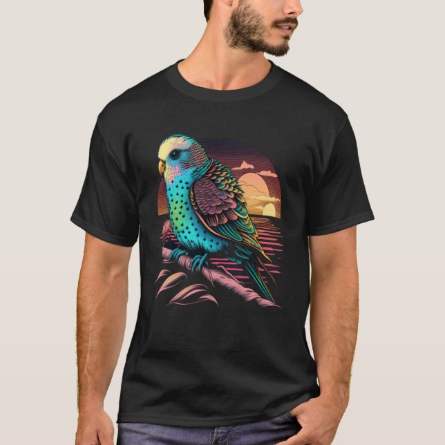 Budgie Beach Budgerigar Parakeet Bird Summer  2 T-Shirt (Front)