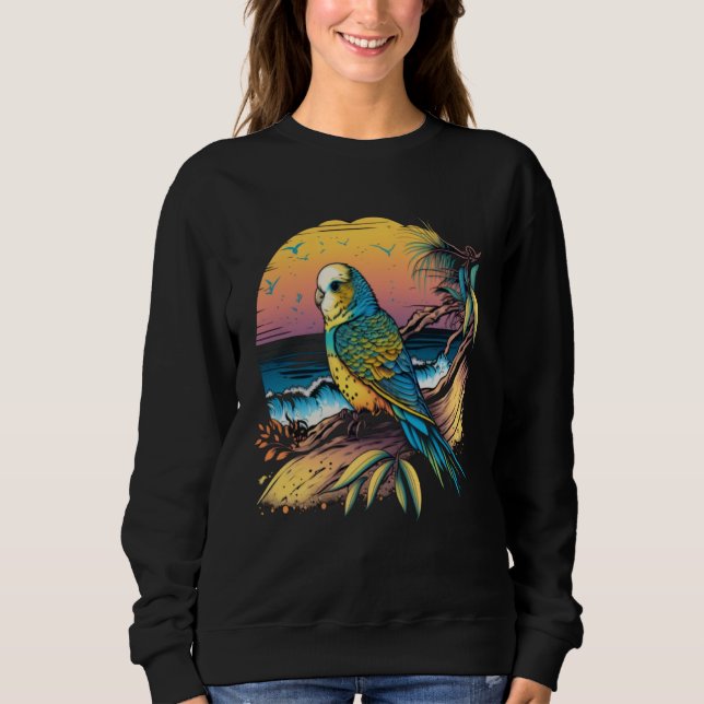 Budgie Beach Budgerigar Parakeet Bird Summer  3 Sweatshirt (Front)
