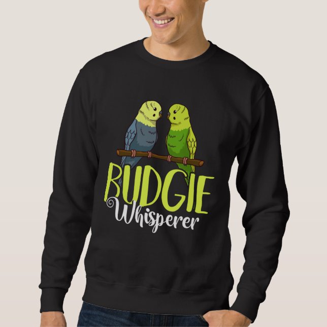 Budgie Bird Budgerigar Parakeet Cage Sweatshirt (Front)