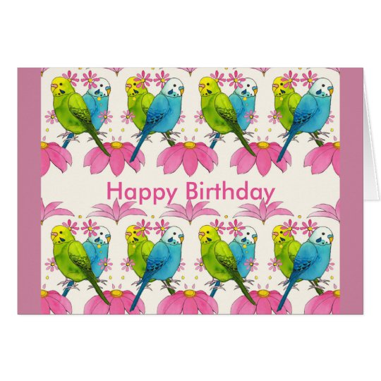 Budgie bird Happy Birthday card | Zazzle.com