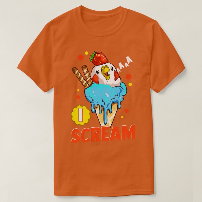 Budgie bird Icecream T-Shirt (Design Front)