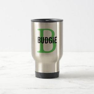Budgie Bird Monogram Travel Mug