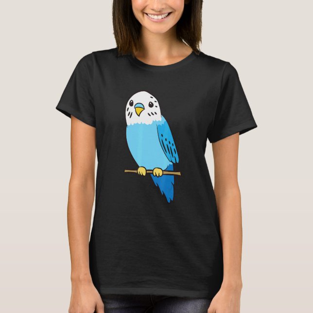 Budgie Bird Parakeet Cute Parakeet Blue T-Shirt (Front)