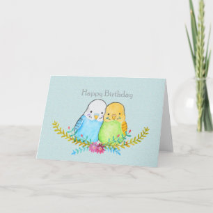 Budgie birthday Cute Parakeet pet bird lover gift Card