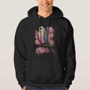 Budgie Budgerigar Bird Japanese Cherry Sakura Flow Hoodie