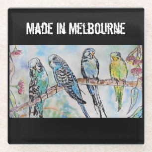 Budgie Budgerigar Bird Made In Melbourne Birds Glass Coaster