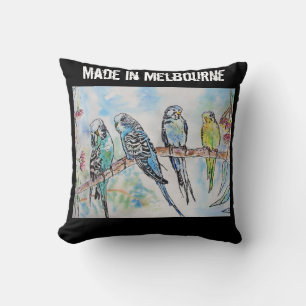 Budgie Budgerigar Bird Made In Melbourne Birds Throw Pillow