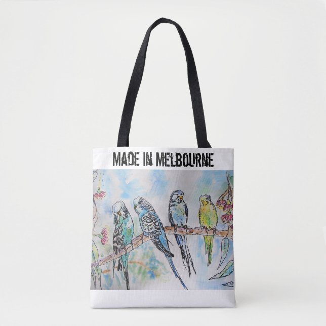 Budgie Budgerigar Bird Made In Melbourne Birds Tote Bag (Front)