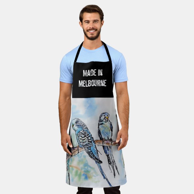 Budgie Budgerigar Birs Made In Melbourne Apron (Worn)