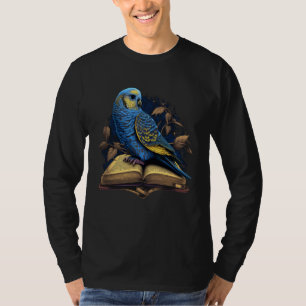 Budgie Budgerigar Book Parakeet Bird Bookworm Read T-Shirt