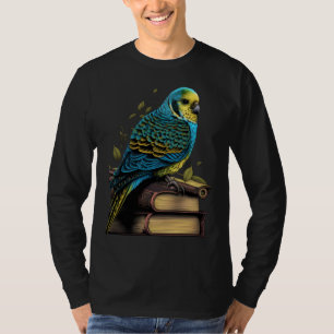 Budgie Budgerigar Book Parakeet Bird Bookworm Read T-Shirt
