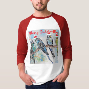 Budgie Budgerigar Christmas Merry Budgie-mas T-Shirt