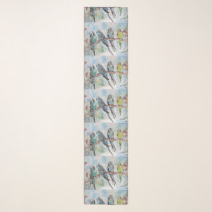 Budgie Budgerigar Cute Watercolor Bird birds Scarf