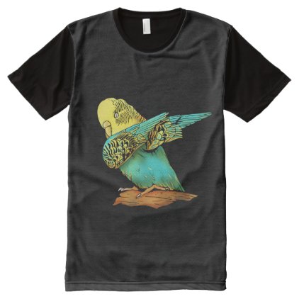 Budgie Budgerigar Dabbing All-Over-Print T-Shirt