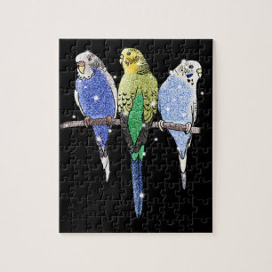 Budgie Budgerigar Glitter Jigsaw Puzzle