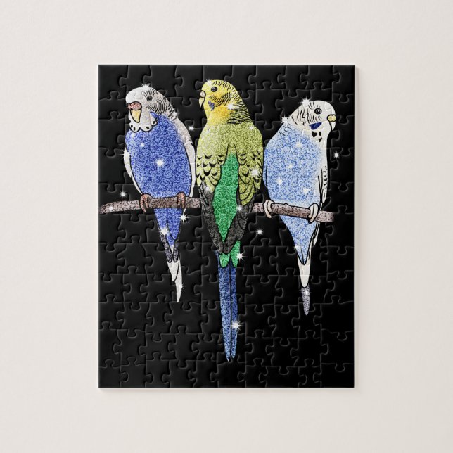 Budgie Budgerigar Glitter Jigsaw Puzzle (Vertical)