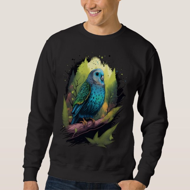 Budgie Budgerigar Parakeet Bird Nature Birdwatchin Sweatshirt (Front)