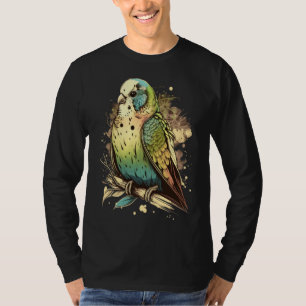 Budgie Budgerigar Parakeet Bird Retro Vintage 80s  T-Shirt