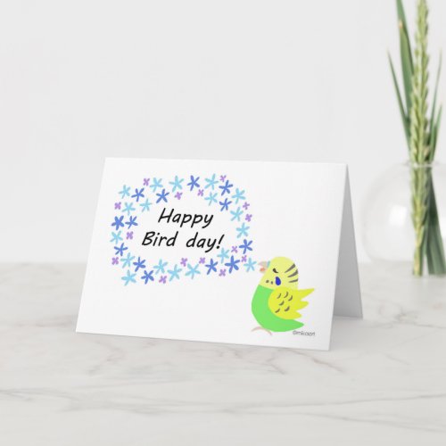 Budgie Budgerigar Parakeet Cute Bird birthday Card