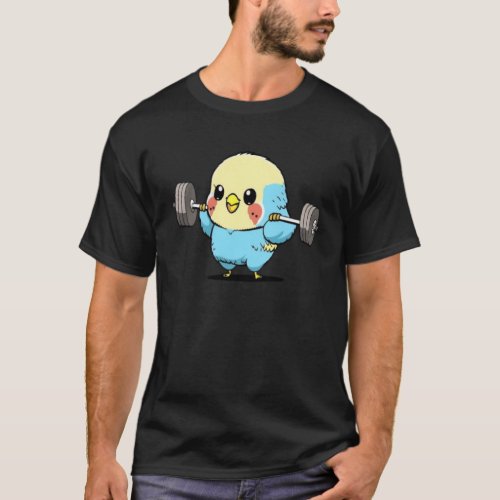 Budgie Budgerigar Parakeet Lifting Bodybuilder Gym T_Shirt