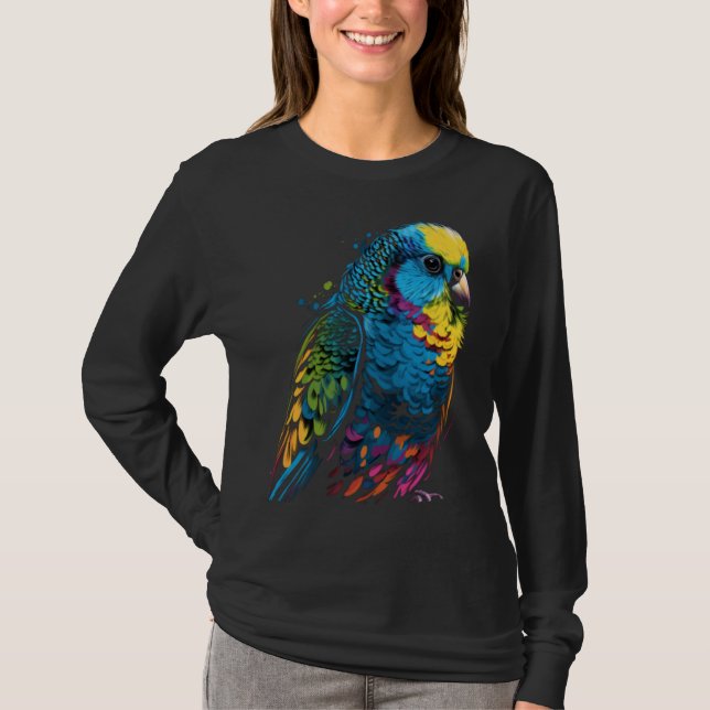 Budgie Budgerigar Parakeet Pet Bird Owner Pop  3 T-Shirt (Front)