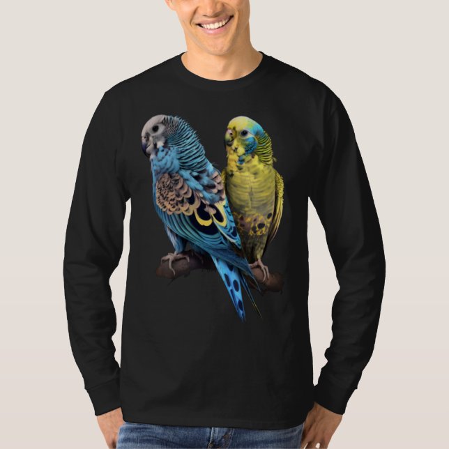 Budgie Budgies Budgerigar Parakeet Birds Birdwatch T-Shirt (Front)