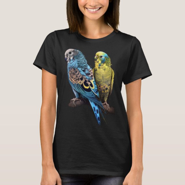 Budgie Budgies Budgerigar Parakeet Birds Birdwatch T-Shirt (Front)