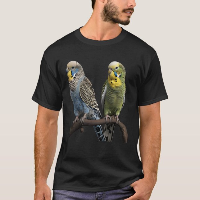 Budgie Budgies Budgerigar Parakeet Birds Birdwatch T-Shirt (Front)