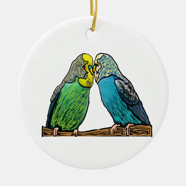 Budgie Ceramic Ornament (Front)
