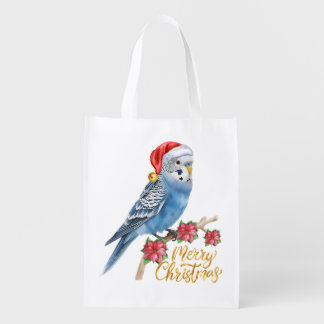Budgie Christmas Grocery Bag