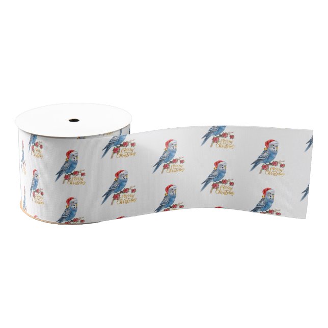 Budgie Christmas Grosgrain Ribbon (Spool)