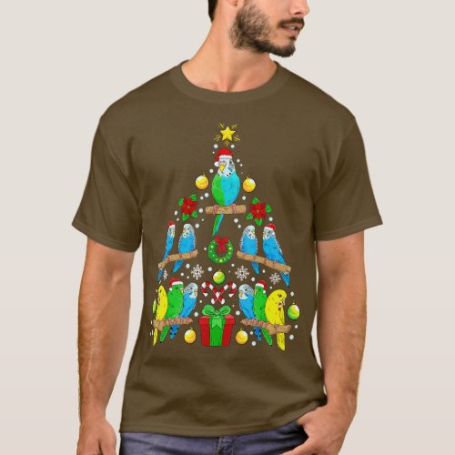 Budgie Christmas Tree Bird Christmas Present  T_Shirt