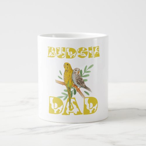  Budgie dad retro funny parrot lover owner Giant Coffee Mug