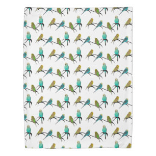 Budgie Frenzy Duvet Cover (choose colour)